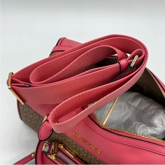 Michael Kors MK Jet Set Travel Medium Duffle Satchel Bag & Double Zip Wallet - Picture 11 of 14